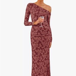 Elegant One-Shoulder Floral Dress